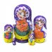 Матрешка Девочка с котом (фиолетовая) 5м9