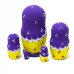 Матрешка Девочка с котом (фиолетовая) 5м9