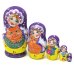 Матрешка Девочка с котом (фиолетовая) 5м9