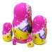 Матрешка Девочка с котом (розовая) 5м9