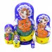 Матрешка Девочка с котом (синяя) 5м9
