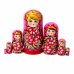 Матрешка Вечерний букет (розовая)7м21