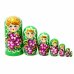Матрешка Вечерний букет (зеленая)7м21