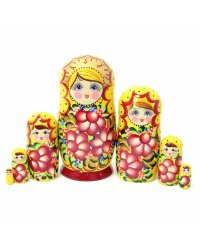 Матрешка Вечерний букет (желтая)7м21