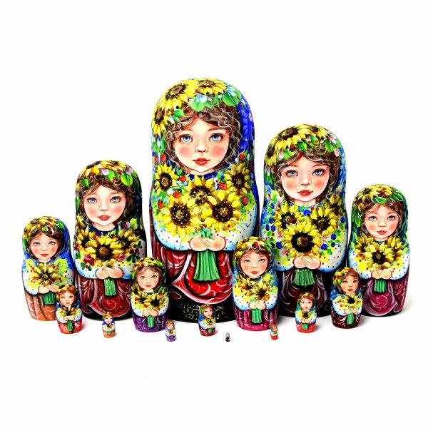 ОБЛОЖКИ ДЛЯ ПАСПОРТА (Алеф) Матрешка Подсолнухи 15м 33см