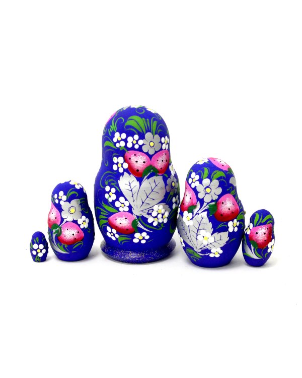Матрешка Зимние забавы (ультрамарин) 5м 9см