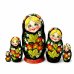 Матрешка Ягодка хохлома (чёрная) 5м 14см