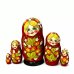 Матрешка Ягодка хохлома (бордовая) 5м 14см