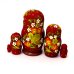 Матрешка Ягодка хохлома (бордовая) 5м9