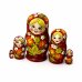 Матрешка Ягодка хохлома (бордовая) 5м9