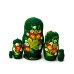 Матрешка Ягодка хохлома (зелёная) 5м9