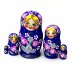 Матрешка Ягодка хохлома (ультрамарин) 5м 9см