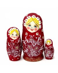 Матрешка Кудринка бордовая 3м 11см