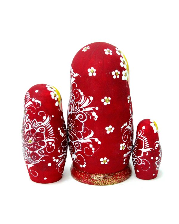 Матрешка Кудринка бордовая 3м 11см
