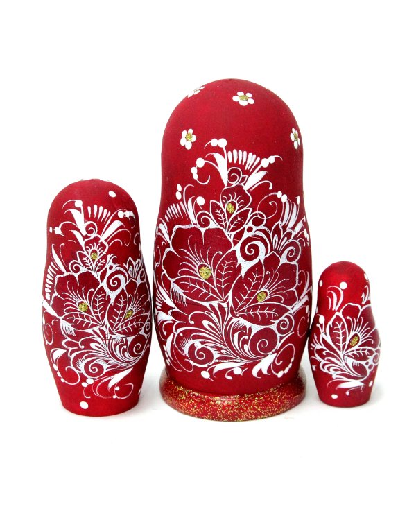 Матрешка Кудринка бордовая 3м 11см