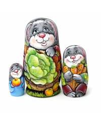 Матрешка Заяц с капустой 3м 11см