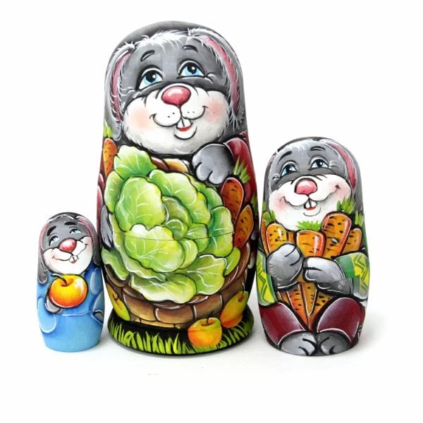 Матрешка Заяц с капустой 3м 11см