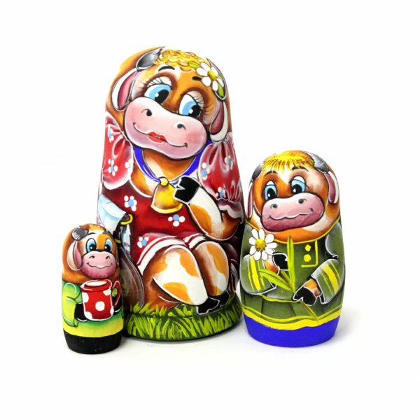 Матрешка Бурёнка 3м 11см