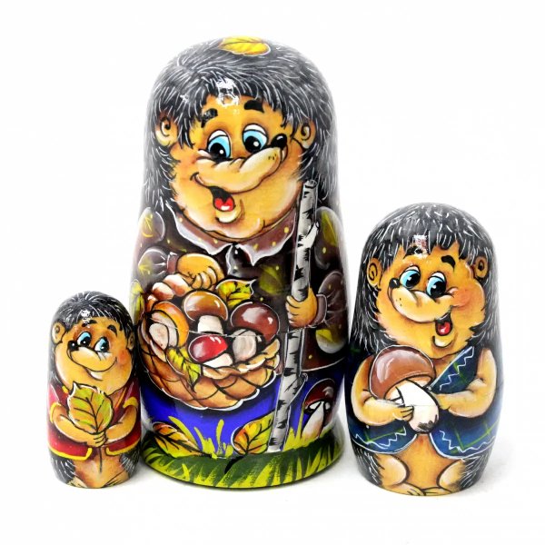 Матрешка Ежик с грибами 3м 11см