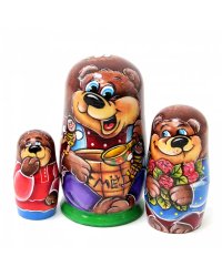 Матрешка Мишка сладкоежка 3м 11см