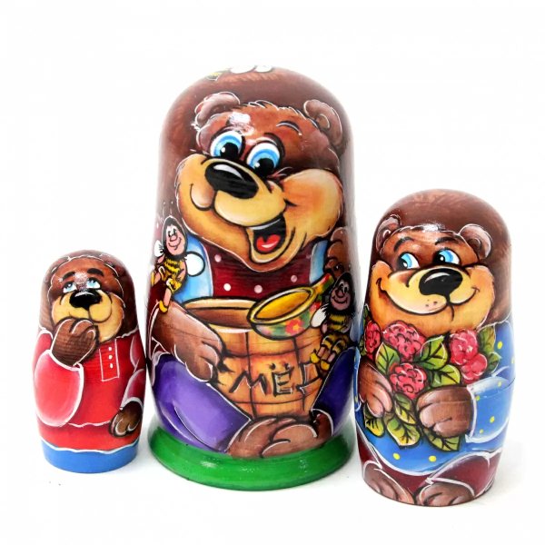 Матрешка Мишка сладкоежка 3м 11см