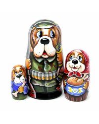 Матрешка Пес охотник 3м 11см