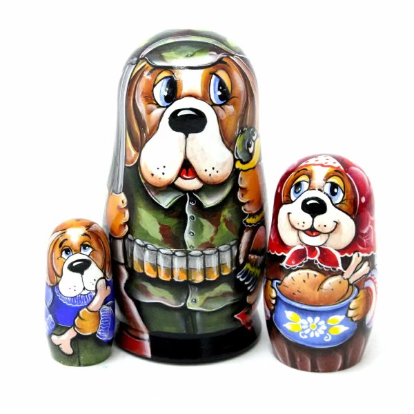 Матрешка Пес охотник 3м 11см