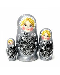Матрешка Кудринка серебро 3м 11см