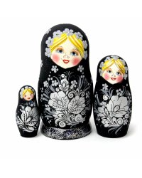 Матрешка Кудринка черная 3м 11см