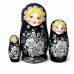 Матрешка Кудринка черная 3м 11см
