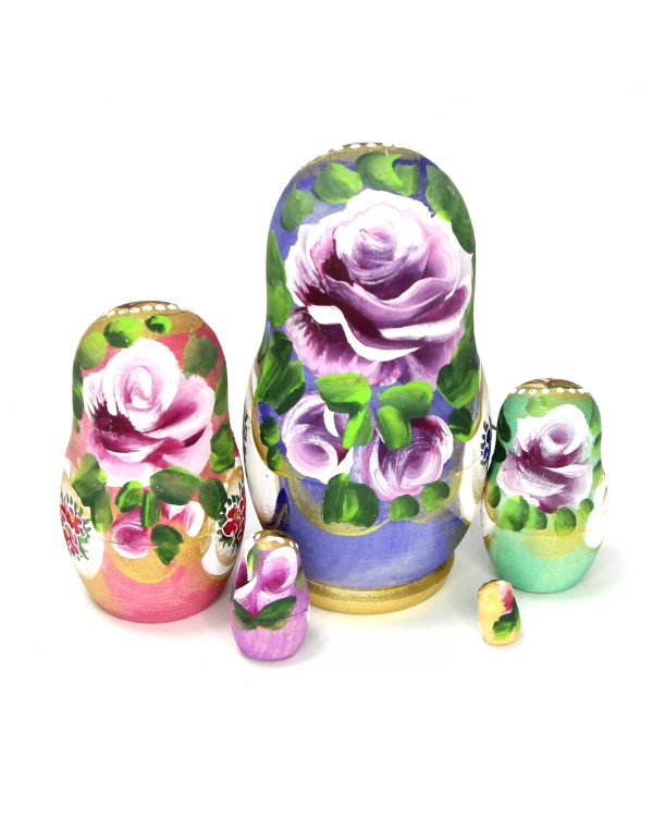 Матрешка Мила с балалайкой, красная 5м 10 см