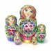 Матрешка Катя с букетом розовая 5м 14 см