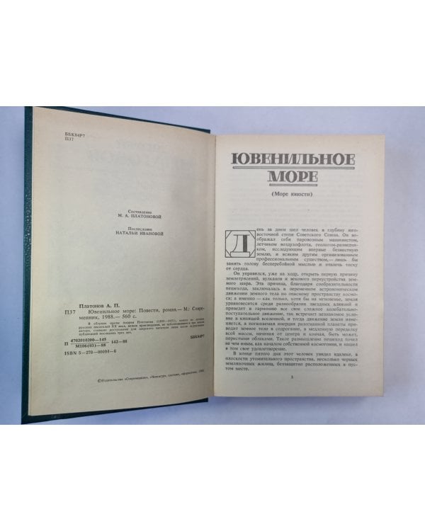 Ювенильное море. Котлован. Чевенгур