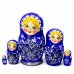 Матрешка Кудринка синяя 5м 9 см