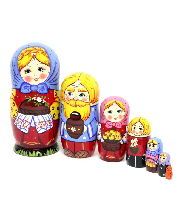 Матрешка Оксана с караваем 7м 21см
