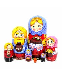 Матрешка Оксана с караваем 7м 21см