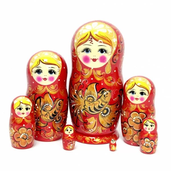 Матрешка Оксана красная 7м 21см
