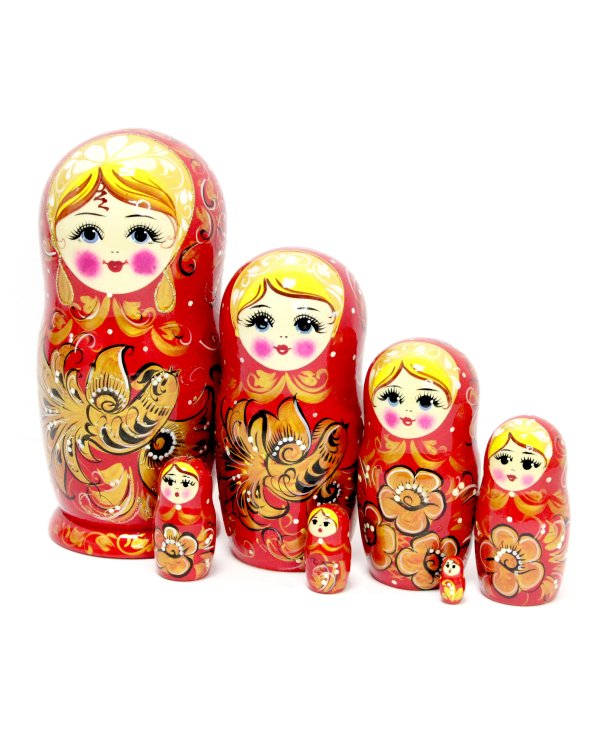 Матрешка Оксана красная 7м 21см