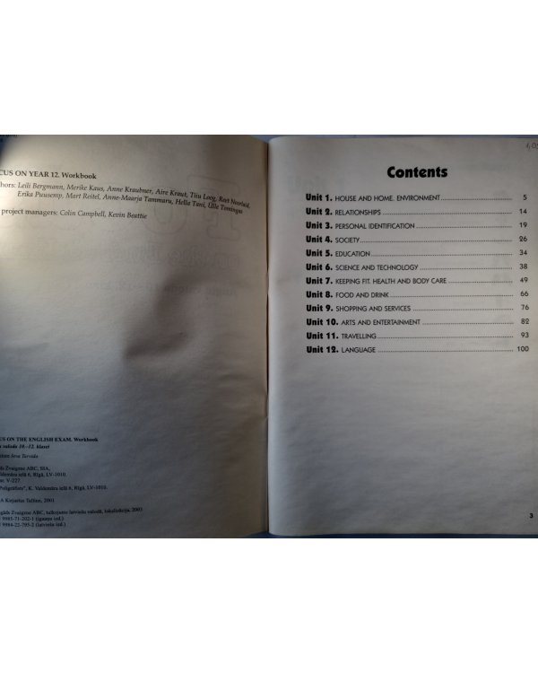 Workbook. Focus on the English Exam. Angļu valoda 10.-12. klasei