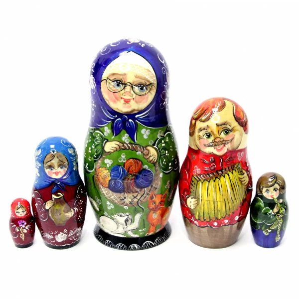 Матрешка Семья (Бабушка с корзинкой) КУ 5м 14см