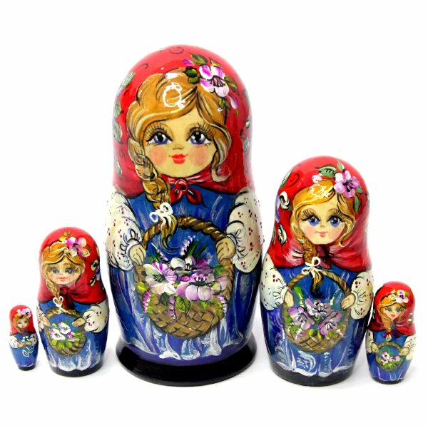 Матрешка Девочка с корзинкой КУ 5м 14см