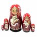 Матрешка Девочка с белым котиком КУ 5м 14см