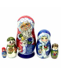 Матрешка Дед Мороз с колокольчиком КУ 5м 14см