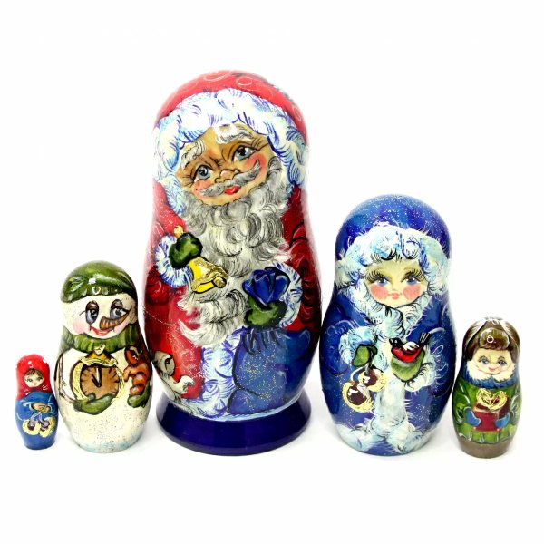 Матрешка Дед Мороз с колокольчиком КУ 5м 14см