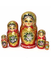 Матрешка Золотые кружева на красном КУ 5м 17см