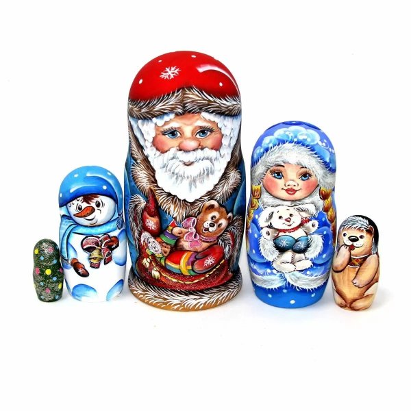 Матрешка Дед Мороз пейзаж сзади 5 м 17см