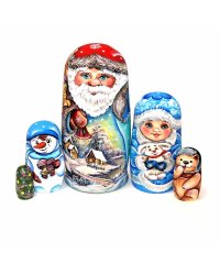 Матрешка Дед Мороз пейзаж спереди 5 м 17см