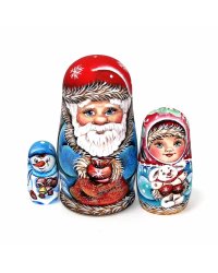 Матрешка Дед Мороз (пейзаж сзади) 3м 11-12см