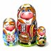 Матрешка Бычок (рыжий) 3м 11-12см