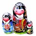 Матрешка Бычок (черный) 3м 11-12см